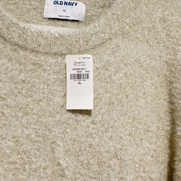Old Navy Gold Eyelash Sparkly Sweater NEW Size XL - Picture 5 of 7